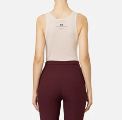 Top, T-Shirt & Body|Elisabetta Franchi Top in jersey e lana con logo Lattice