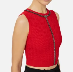Top, T-Shirt & Body|Elisabetta Franchi Top in viscosa con catena RedPassion