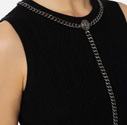 Top, T-Shirt & Body|Elisabetta Franchi Top in viscosa con catena Nero