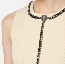 Top, T-Shirt & Body|Elisabetta Franchi Top in viscosa con catena Burro