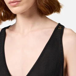 Top, T-Shirt & Body|Elisabetta Franchi Top in viscosa lucida Nero