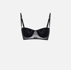 Top, T-Shirt & Body|Elisabetta Franchi Top reggiseno in tulle stretch Nero