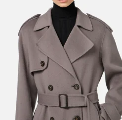 Capispalla|Elisabetta Franchi Trench in lana Steel