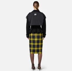 Giacche & Trench|Elisabetta Franchi Trench in viscosa con inserti in vela Nero