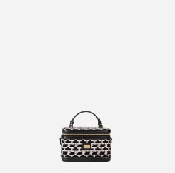 Valigeria|Borse A Mano|Elisabetta Franchi Trousse Monogram Travel Nero/Burro