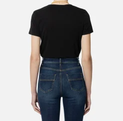 Top, T-Shirt & Body|Elisabetta Franchi T-shirt in jersey con collana Nero