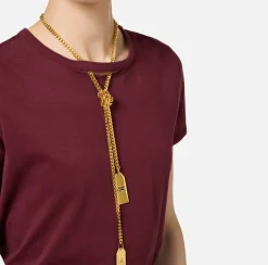 Top, T-Shirt & Body|Elisabetta Franchi T-shirt in jersey con collana RougeNoir