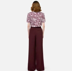 Top, T-Shirt & Body|Elisabetta Franchi T-shirt in jersey lettering piccolo Gesso/RougeNoir