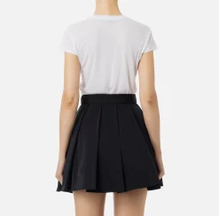 Top, T-Shirt & Body|Elisabetta Franchi T-shirt in jersey modal con stampa logo Gesso