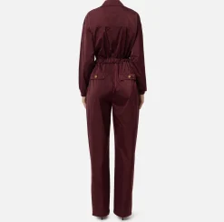 Tute|Elisabetta Franchi Tuta cargo in nylon tecnico con zip RougeNoir