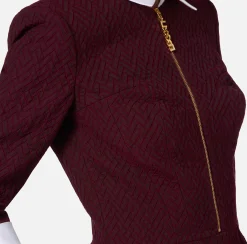 Tute|Elisabetta Franchi Tuta corta in tweed resca con zip Nero