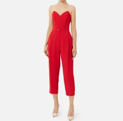 Tute|Elisabetta Franchi Tuta in crêpe stretch con top bustier RedPassion