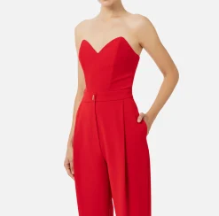 Tute|Elisabetta Franchi Tuta in crêpe stretch con top bustier RedPassion