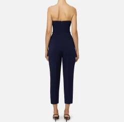Tute|Elisabetta Franchi Tuta in crêpe stretch con top bustier Navy