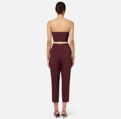 Tute|Elisabetta Franchi Tuta in crêpe stretch con top bustier RougeNoir