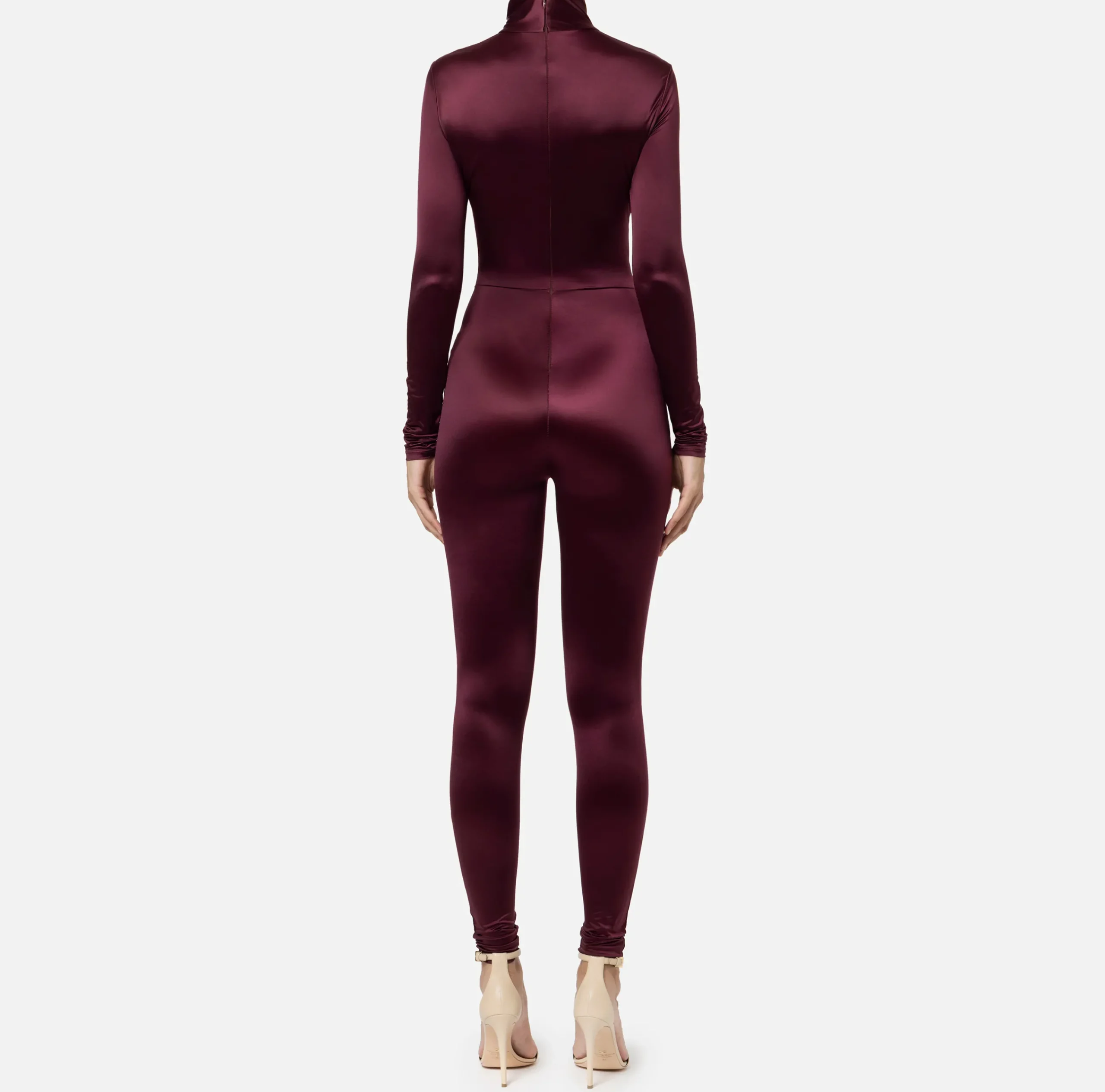 Tute|Elisabetta Franchi Tuta in lycra con motivo cut-out e accessorio logo RougeNoir