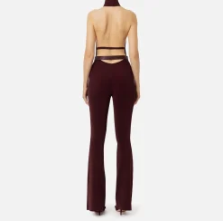 Tute|Elisabetta Franchi Tuta in viscosa lucida con cintura RougeNoir