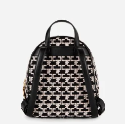 Valigeria|Zaini|Elisabetta Franchi Zaino Monogram Travel Nero/Burro