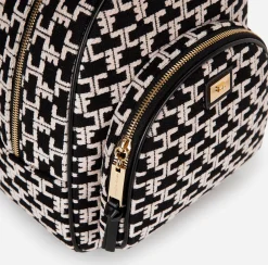Valigeria|Zaini|Elisabetta Franchi Zaino Monogram Travel Nero/Burro